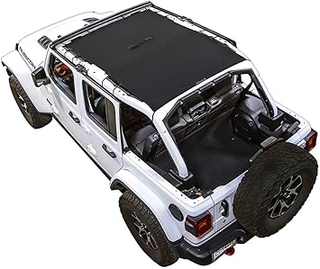 SPIDERWEBSHADE Original JL 4-Door Full Sunshade Top (2018-2026) Compatible with Jeep Wrangler JLU Rubicon Sahara Sport All Trims - Airbag Safe - USA Made - 10 Year Warranty (Black)
